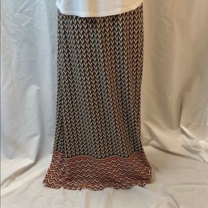 Brown Chevron Maxi Skirt